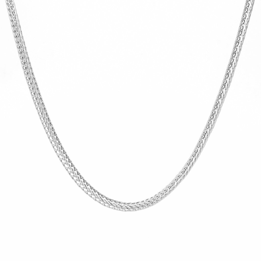 Stainless Steel 4mm Square Chain Necklace Glitters