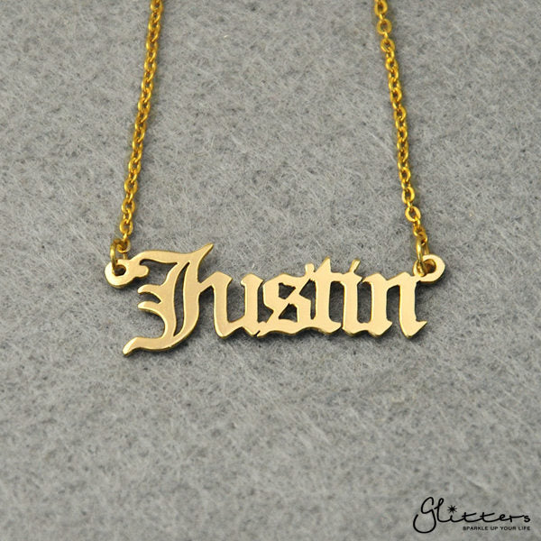 24 karat gold store name necklace