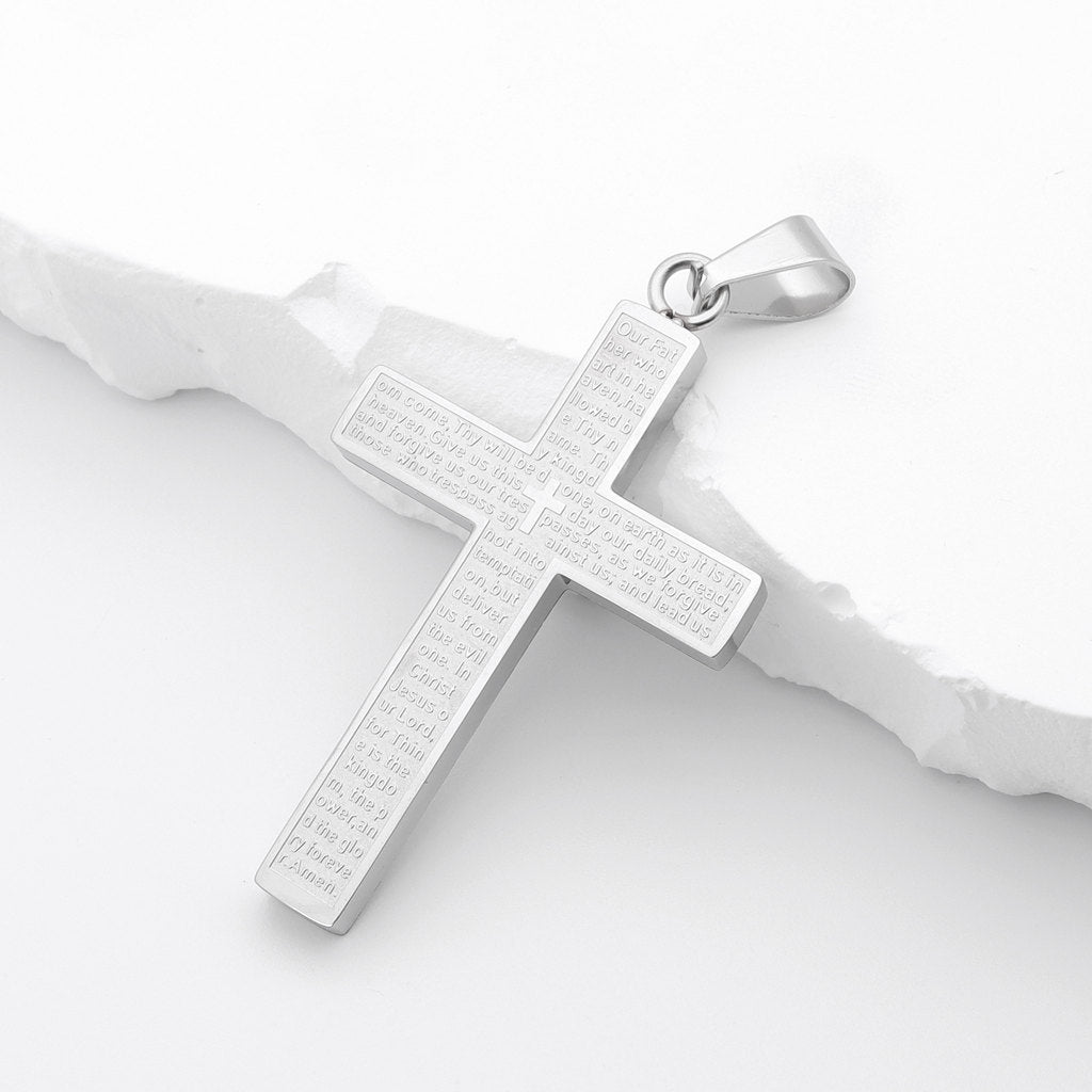 Lords prayer 2024 cross pendant