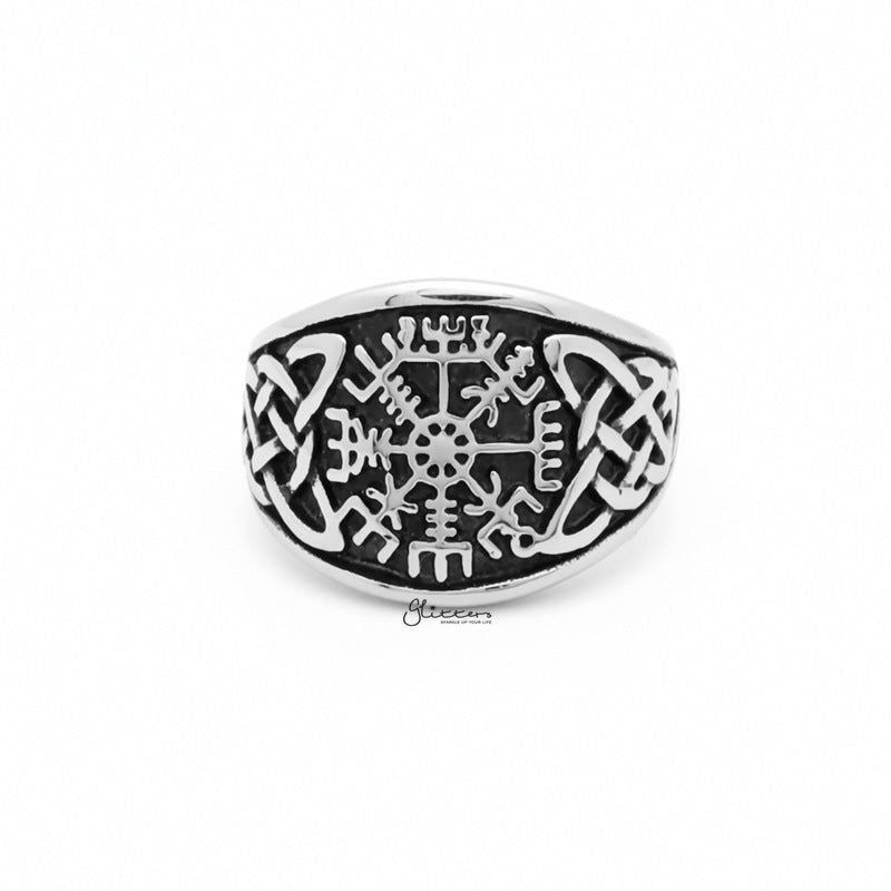 Viking Celtic Knot Rune Stainless Steel Rings Gold / US 13