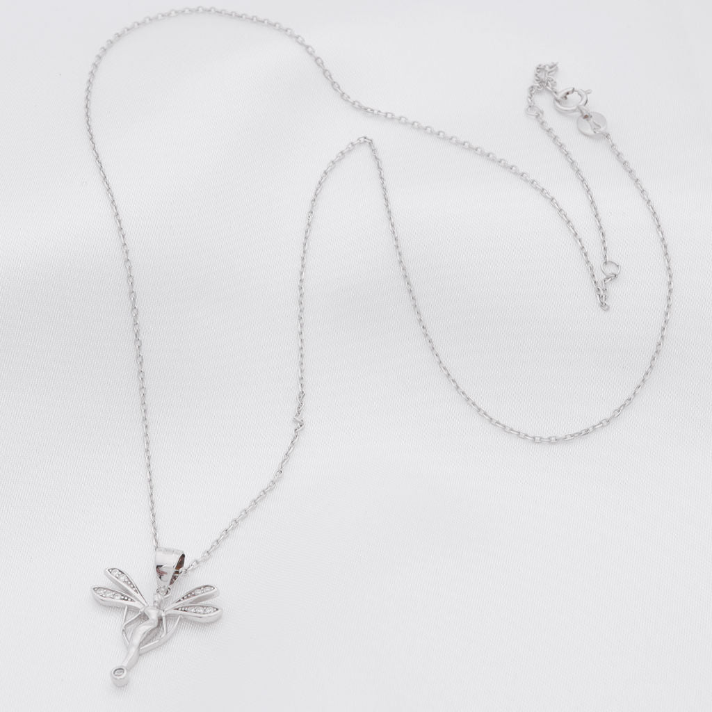 CZ Fairy Sterling Silver Necklace-Cubic Zirconia, Jewellery, Necklaces, New, Sterling Silver Necklaces, Women's Jewellery, Women's Necklace-SSP0079_2_2-Glitters