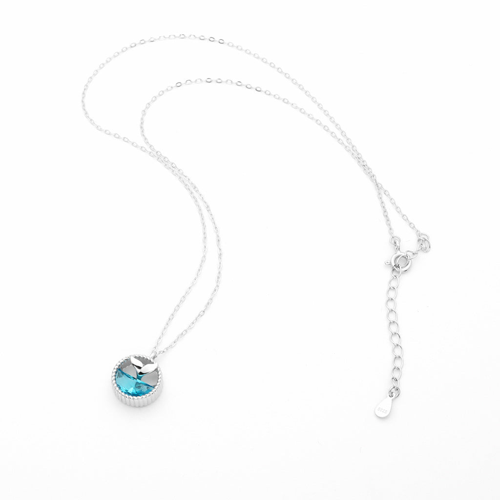 Sterling Silver Whale Tail Pendant Necklace-Cubic Zirconia, Jewellery, Necklaces, New, Sterling Silver Necklaces, Women's Jewellery, Women's Necklace-SSP0173-2_1-Glitters