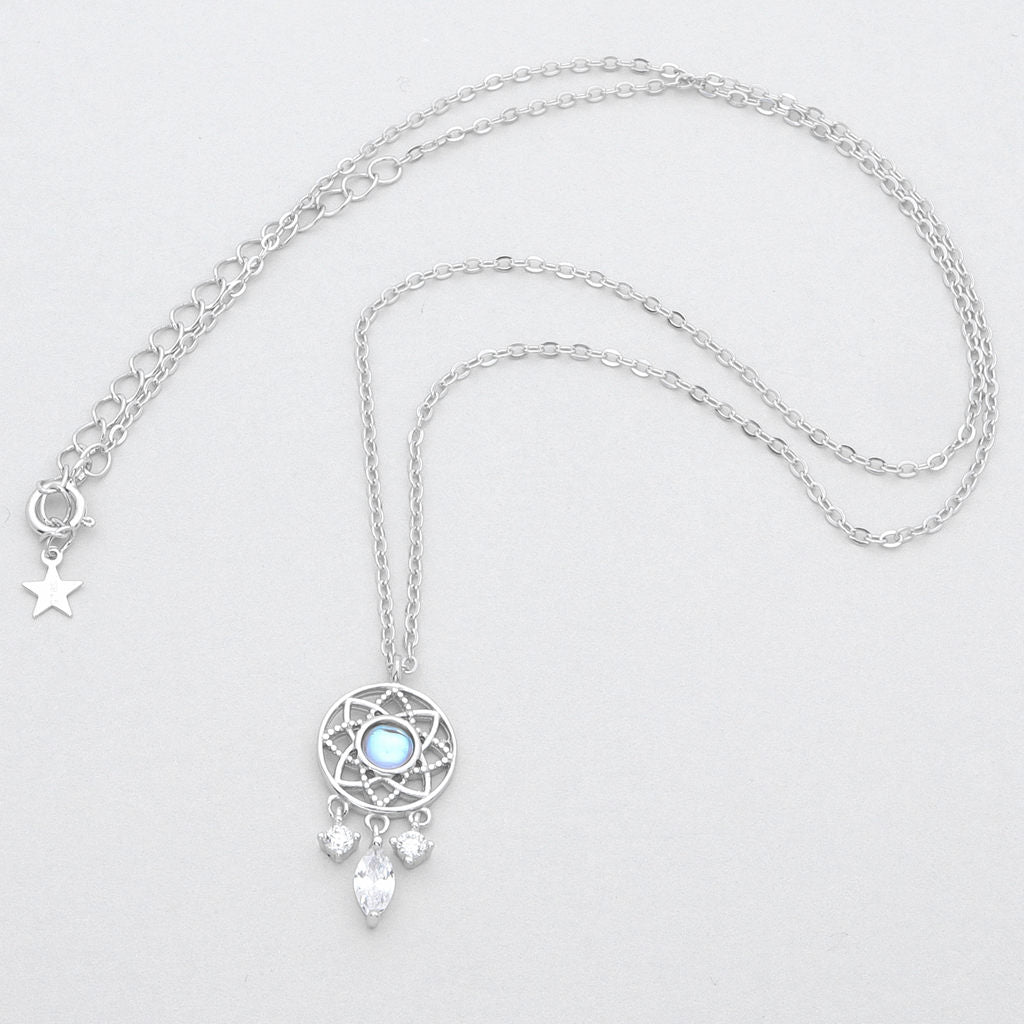 Sterling Silver Dream Catcher Necklace-Cubic Zirconia, Jewellery, Necklaces, New, Sterling Silver Necklaces, Women's Jewellery, Women's Necklace-SSP0189-2_1-Glitters