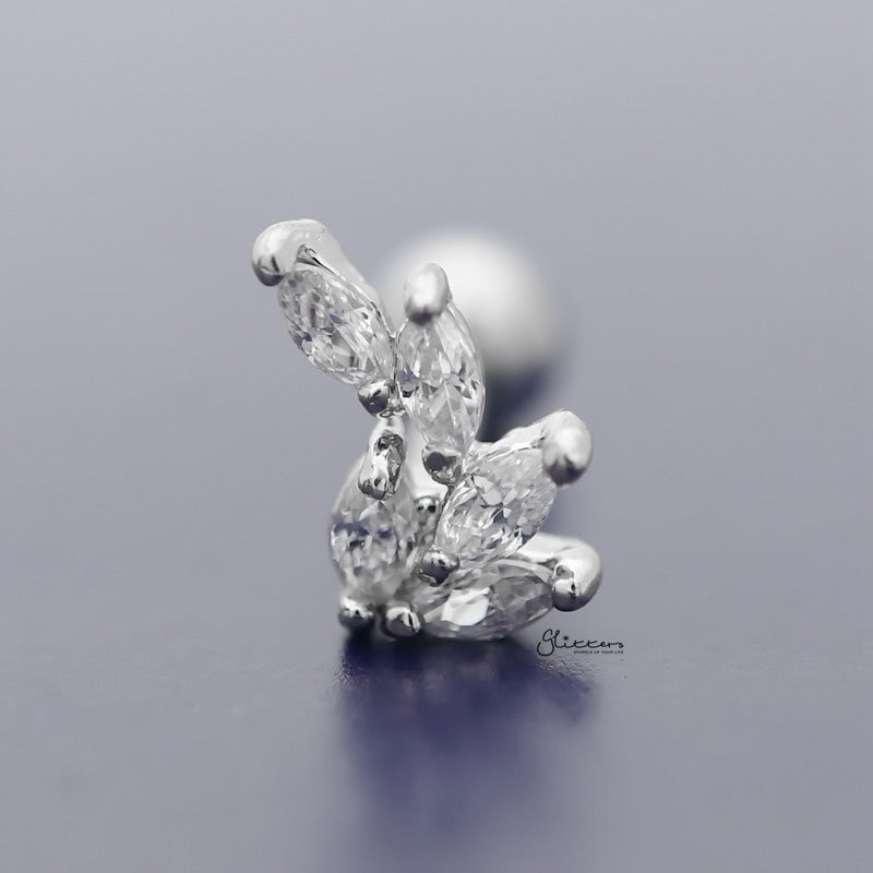 Five Oval C.Z Tragus Cartilage Earring Stud-Body Piercing Jewellery, Cartilage, Cubic Zirconia, earrings, Jewellery, Tragus, Women's Earrings, Women's Jewellery-TG0089_800-Glitters