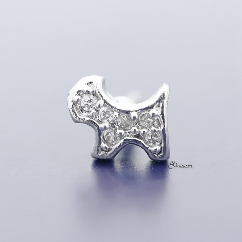 C.Z Paved Doggy Tragus Cartilage Earring - Ball End | Flat Back-Body Piercing Jewellery, Cartilage, Cubic Zirconia, earrings, Flat back, Jewellery, Tragus, Women's Earrings, Women's Jewellery-TG0103_800-Glitters