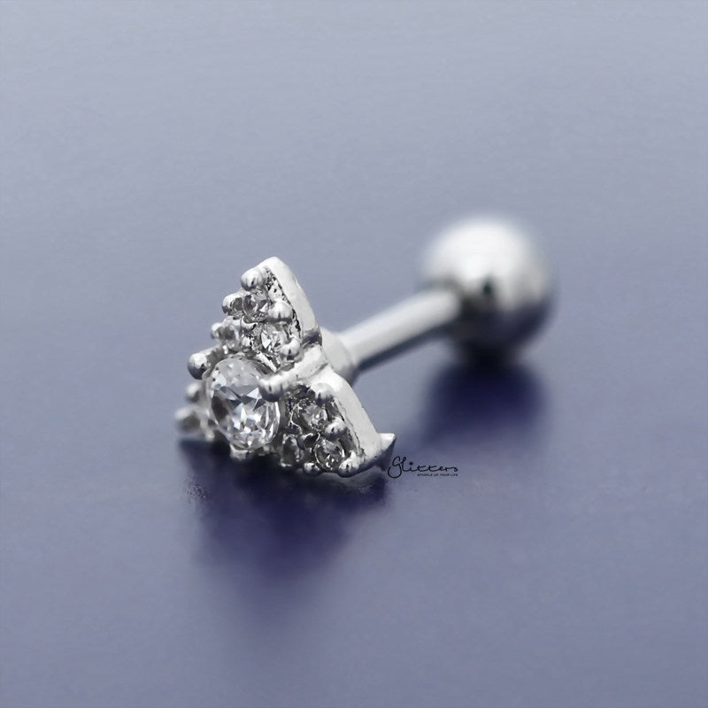 C.Z Paved Triangle Tragus Cartilage Earring Stud-Body Piercing Jewellery, Cartilage, Cubic Zirconia, earrings, Jewellery, Tragus, Women's Earrings, Women's Jewellery-TG0120_2-Glitters
