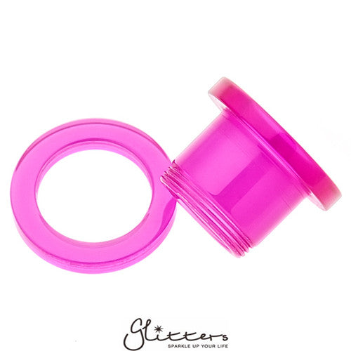 Acrylic Screw Fit Flesh Tunnel - Purple-Body Piercing Jewellery, Plug, Tunnel-TL0003-3-Glitters