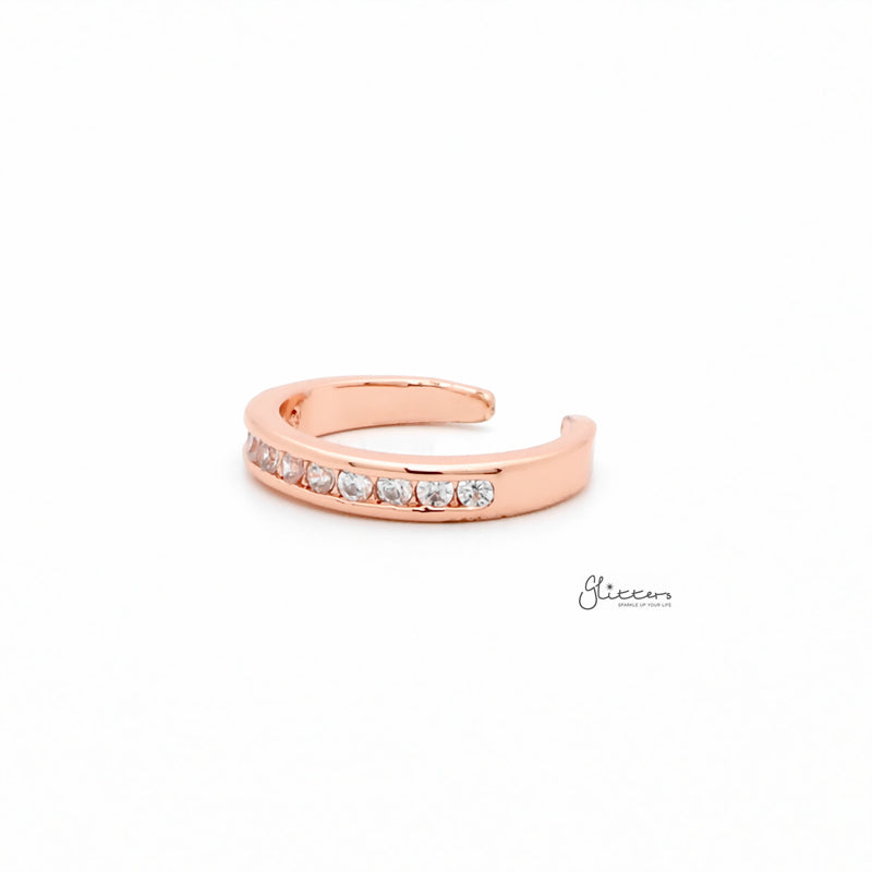 3mm CZ Paved Band Toe Ring - Rose Gold-Cubic Zirconia, Jewellery, Toe Ring, Women's Jewellery-TOR0010-RG2_800-Glitters