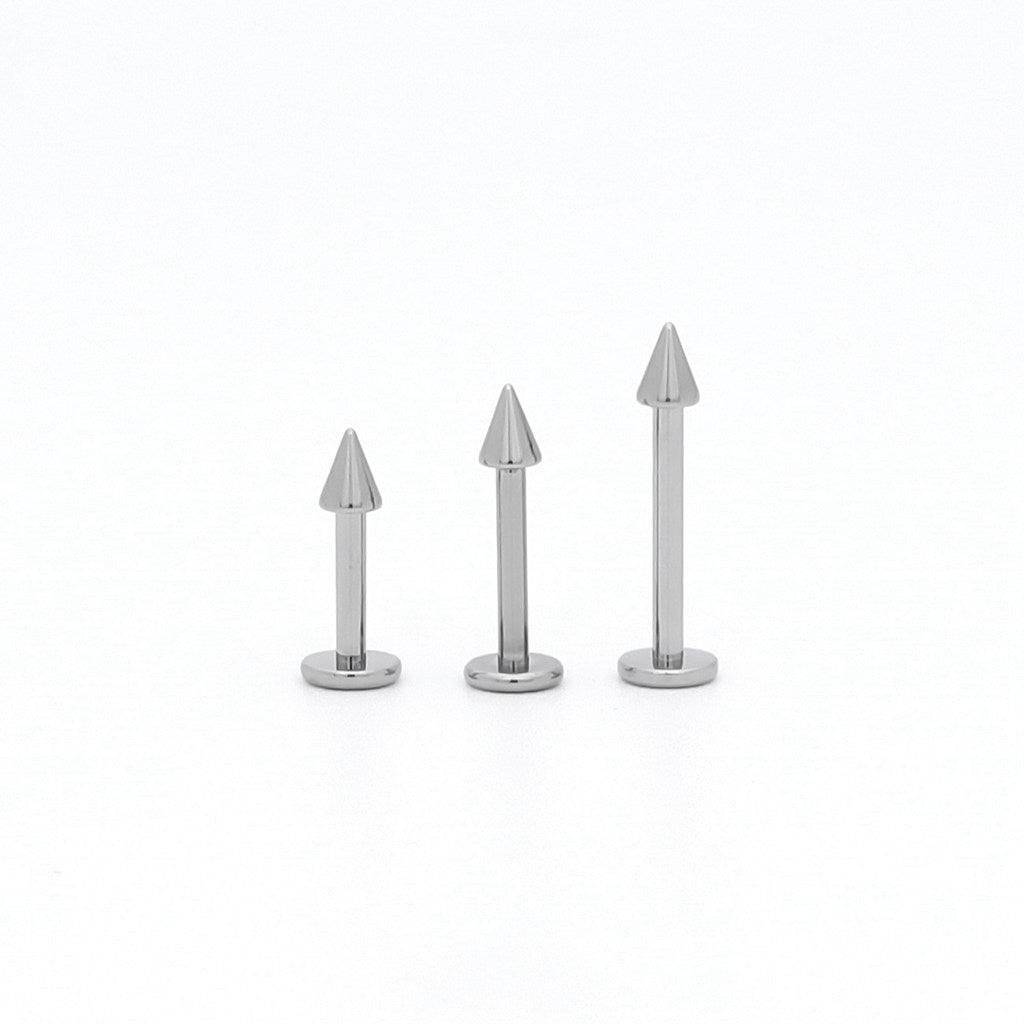 Titanium Labret Studs with Internally Threaded Spike-Body Piercing Jewellery, Conch Earrings, G23 Titanium, Labret, Monroe, New, Tragus-Tlb0001-2s_1-Glitters