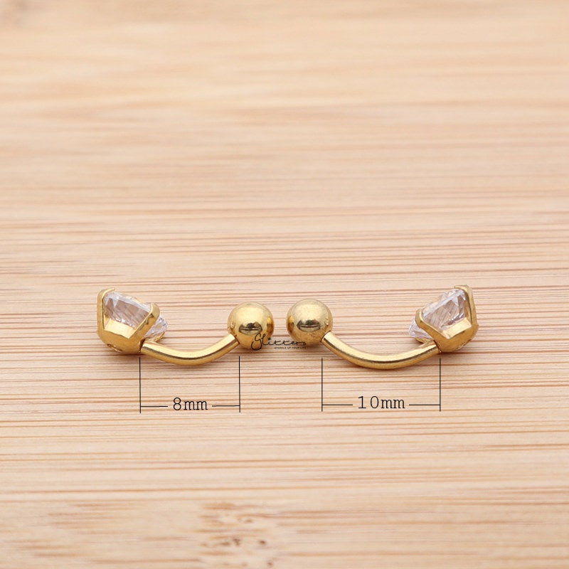 316L Surgical Steel Prong Set Cubic Zirconia Belly Button Ring-Gold-Belly Ring, Body Piercing Jewellery, Cubic Zirconia-bj0287_02_New-Glitters