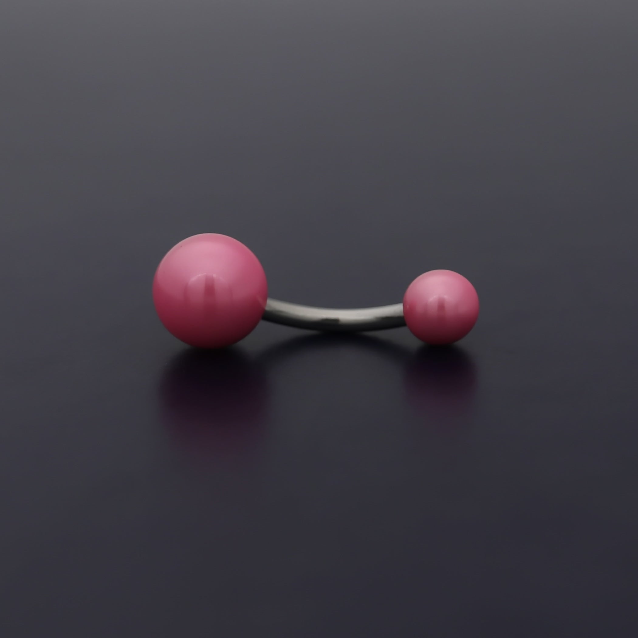 Pearlish Coat Acrylic Balls Belly Button Navel Ring - Pink-Belly Ring, Body Piercing Jewellery-bj0338-LP-Glitters