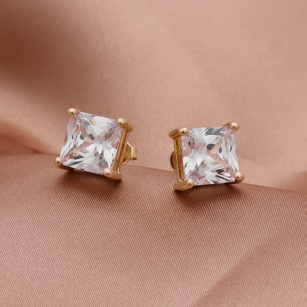 Square cz deals earrings