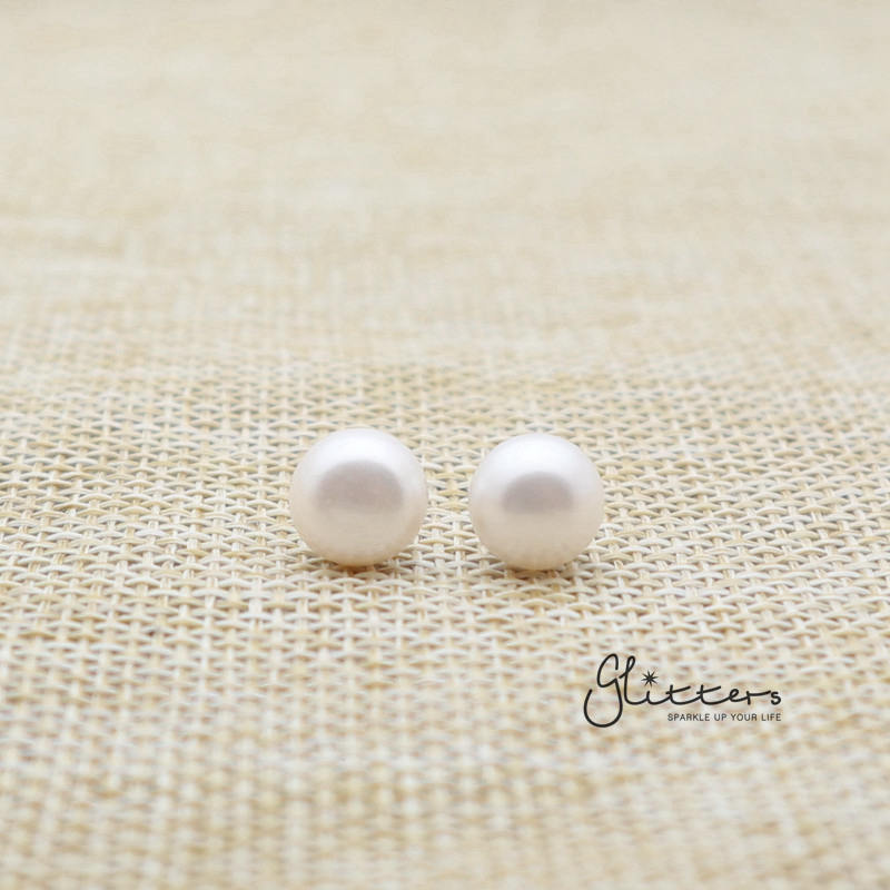 6mm White Cultured Pearl Stud Earrings 2024