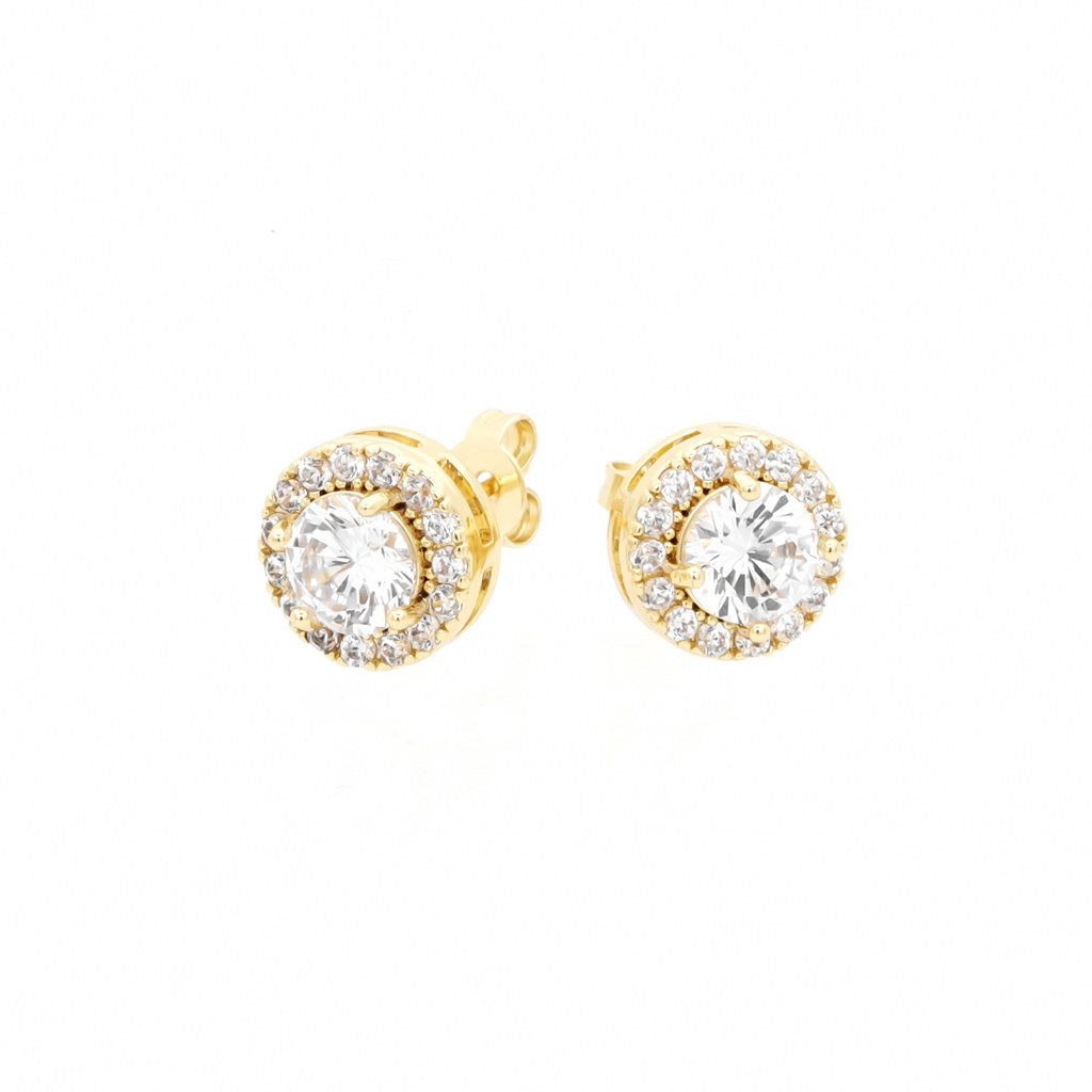 Iced Out CZ Paved Round Stud Earrings-Cubic Zirconia, earrings, Hip Hop Earrings, Iced Out, Jewellery, Men's Earrings, Men's Jewellery, Stud Earrings, Women's Earrings, Women's Jewellery-er1560-g_1-Glitters