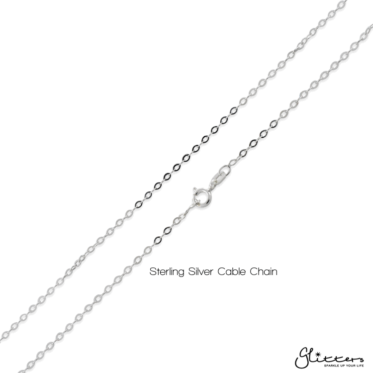 Sterling Silver C.Z Paved Hollow Heart Women's Necklace - Cubic Zirconia - Jewellery - Necklaces - Sterling Silver Necklaces - Women's Jewellery - Women's Necklace - flat_Cable_Chain-02_9fd866c8-aea8-4a6f-a183-70a54f54abb0 - Glitters NZ