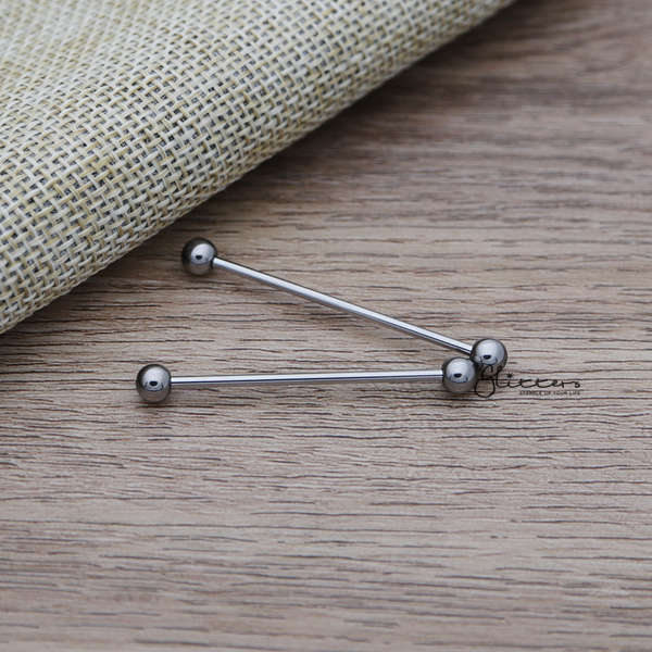 316L Surgical Steel Plain Balls Industrial Barbells - Silver-Body Piercing Jewellery, Industrial Barbell-ib0001-ball_01-Glitters