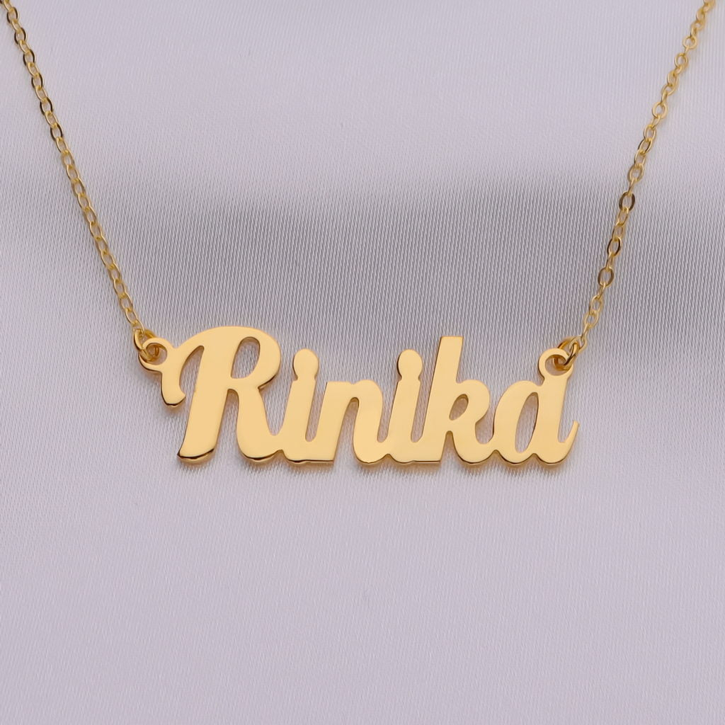 24k gold custom store name necklace