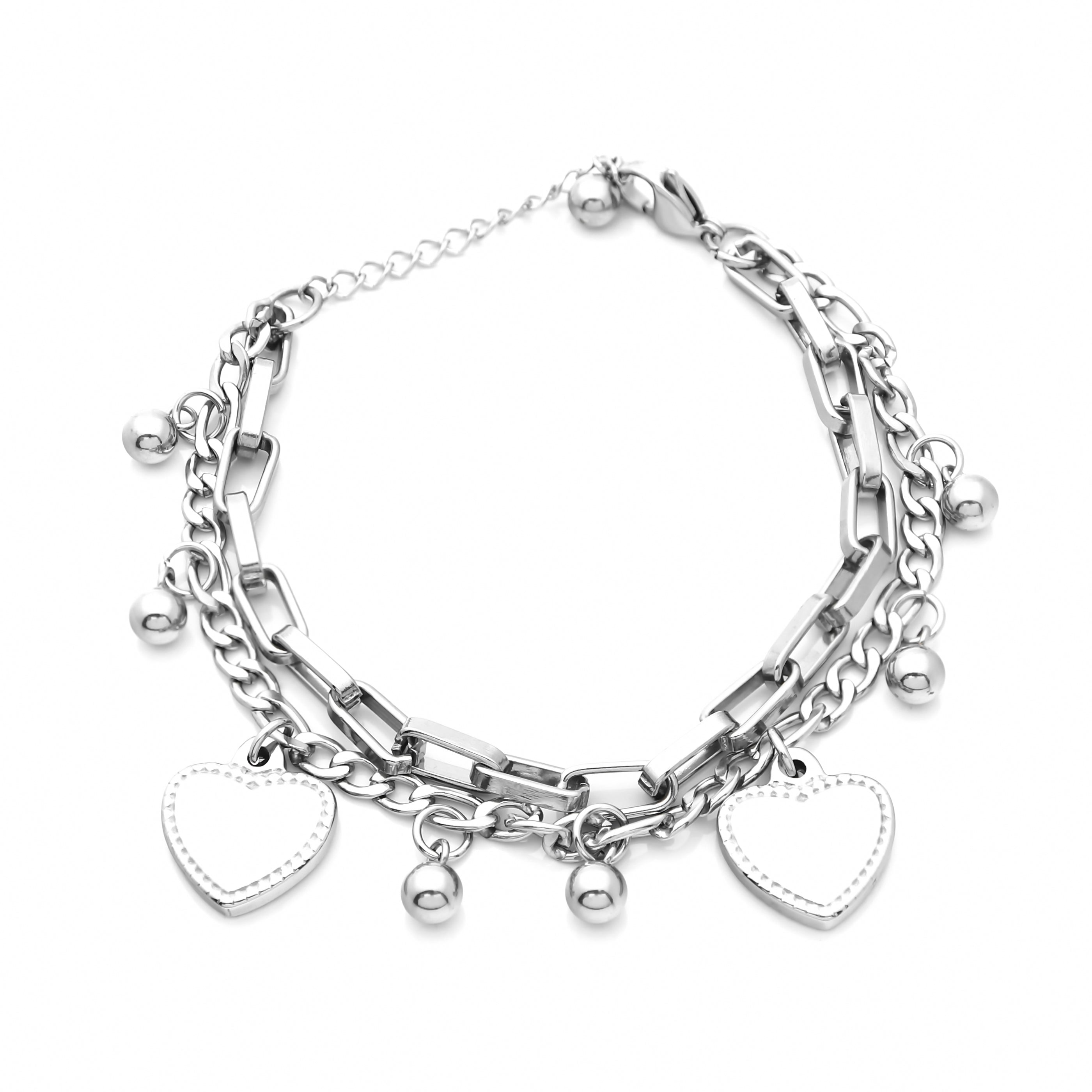 Layered hot sale silver bracelets