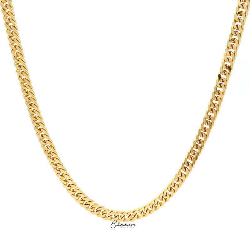 Gold IP Stainless Steel Men's Chain Necklace Glitters