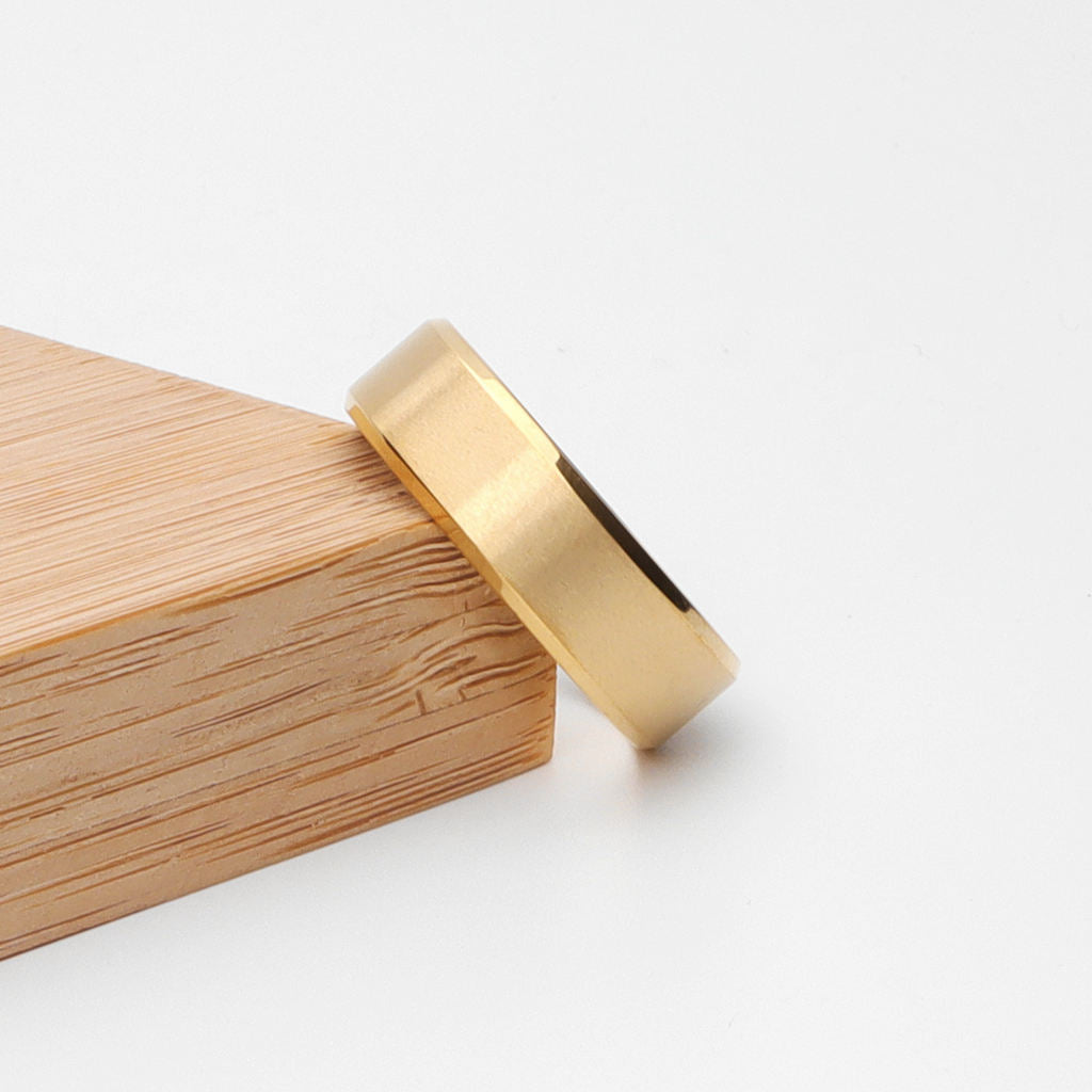 18K Gold Ion-Plated Stainless Steel 8mm Wide Beveled Edge Band Rings-Jewellery, Men's Jewellery, Men's Rings, Rings, Stainless Steel, Stainless Steel Rings-sr0220-3_1-Glitters