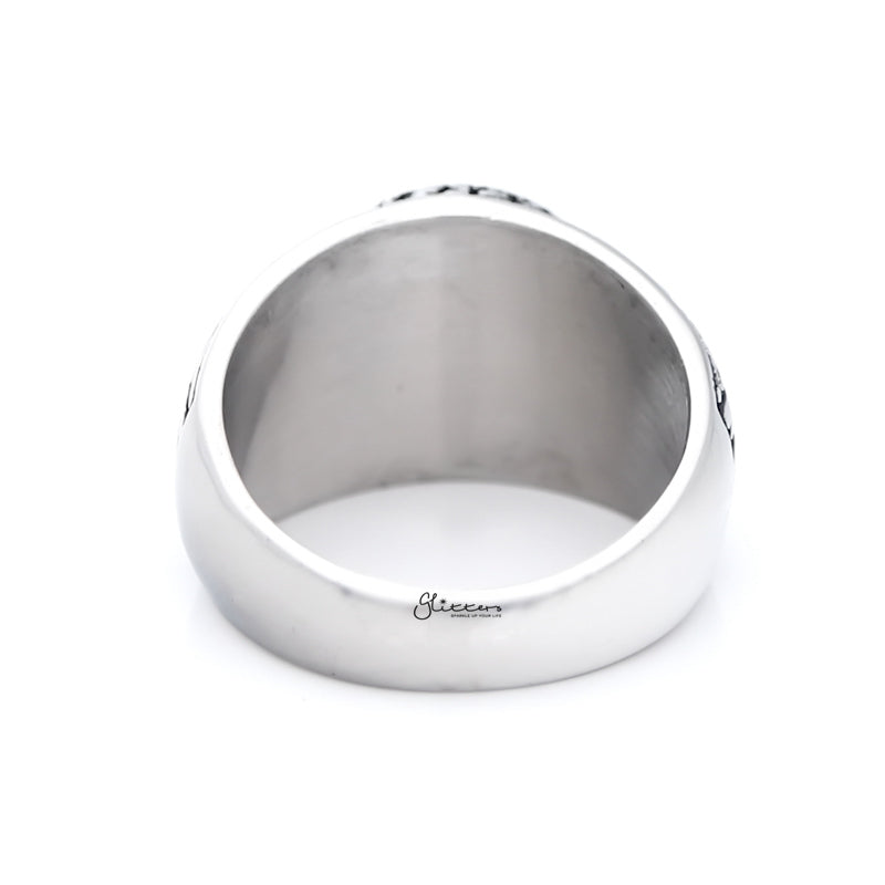 Antique Gold Helm of Awe Symbol Stainless Steel Men's Ring-Jewellery, Men's Jewellery, Men's Rings, Rings, Stainless Steel, Stainless Steel Rings-sr0274_2__1-Glitters