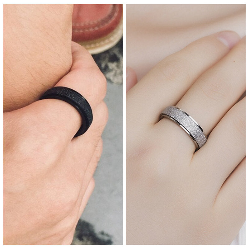 Stainless Steel Sandblasted Finish Band Ring - Silver-Jewellery, Men's Jewellery, Men's Rings, Rings, Stainless Steel, Stainless Steel Rings-sr0292-m-Glitters