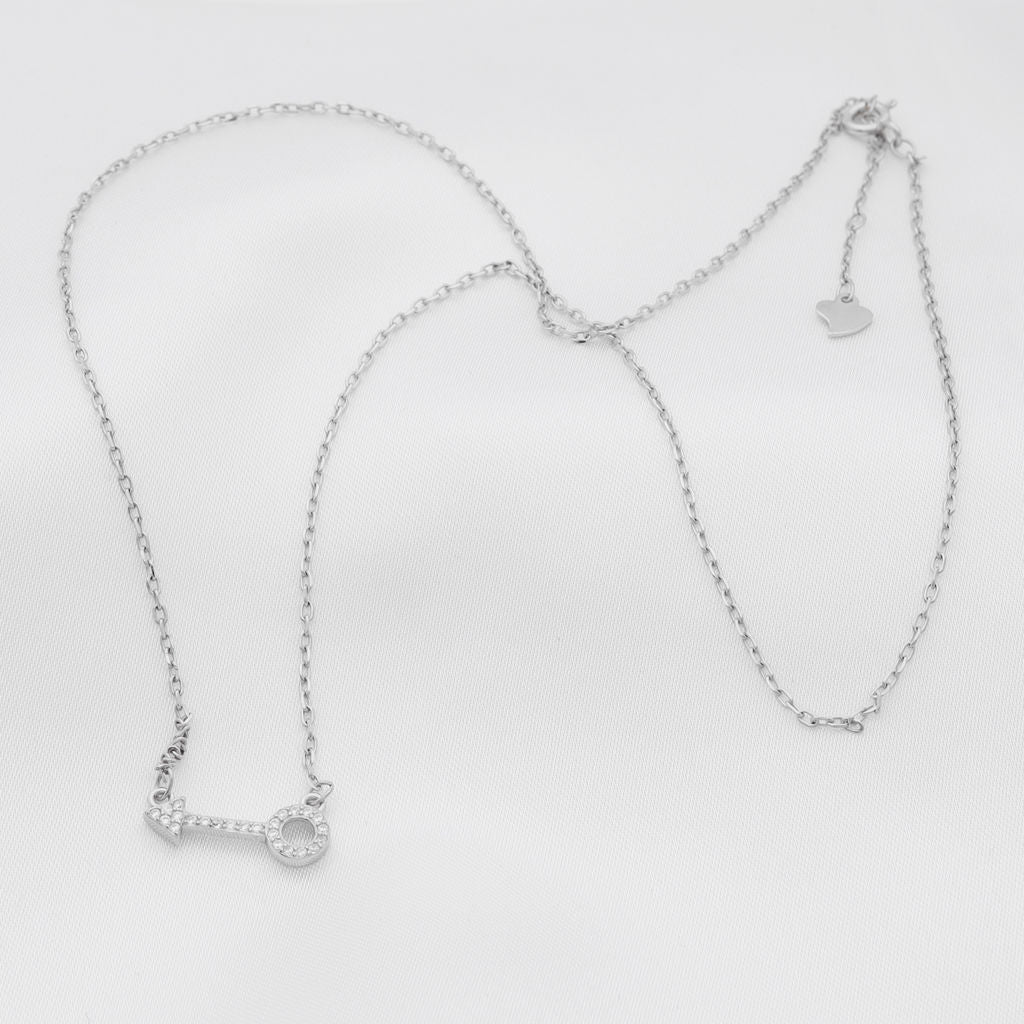 CZ Paved Symbol Sterling Silver Necklace-Cubic Zirconia, Jewellery, Necklaces, New, Sterling Silver Necklaces, Women's Jewellery, Women's Necklace-ssp0087-2_1-Glitters