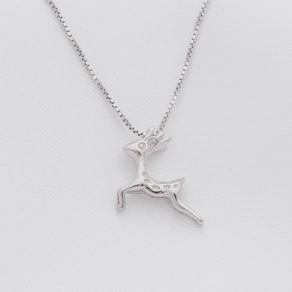 Deer Sterling Silver Necklace-Jewellery, Necklaces, New, Sterling Silver Necklaces, Women's Jewellery, Women's Necklace-ssp0120-1_1-Glitters