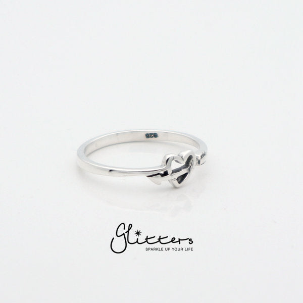 Sterling Silver Heart and Arrow Women's Rings-Jewellery, Rings, Sterling Silver Rings, Women's Jewellery, Women's Rings-ssr0027-1-Glitters