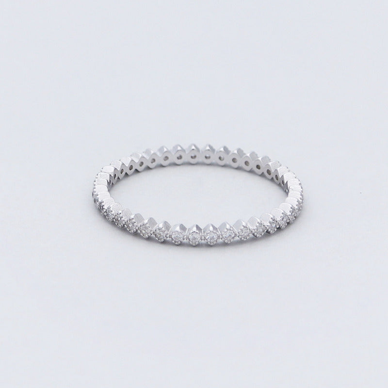 CZ Paved Stackable Sterling Silver Eternity Ring-Cubic Zirconia, Jewellery, Rings, Sterling Silver Rings, Women's Jewellery, Women's Rings-ssr0050-1-800-Glitters