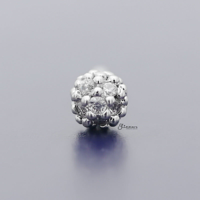Micro CZ Paved Half Ball Tragus Cartilage Earring Stud-Body Piercing Jewellery, Cartilage, Cubic Zirconia, earrings, Jewellery, Tragus, Women's Earrings, Women's Jewellery-tg0092_800-Glitters