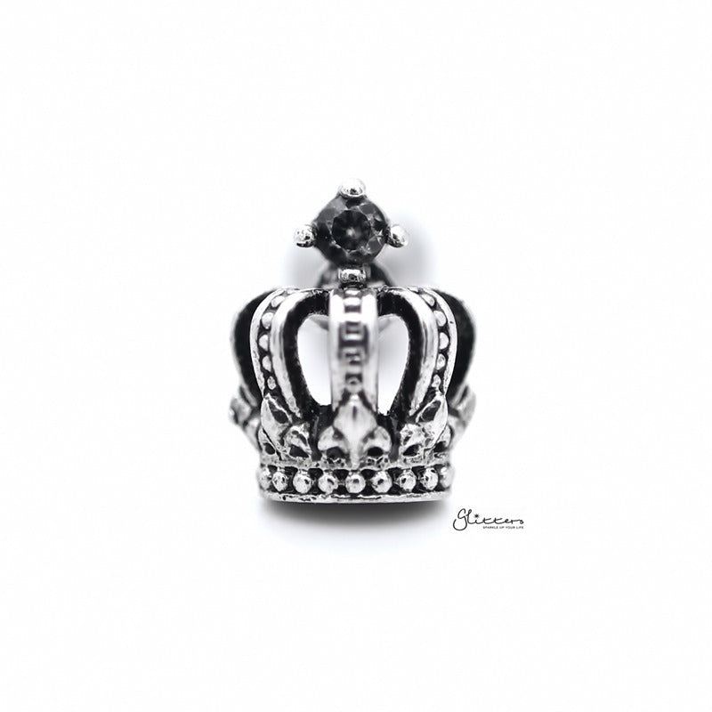 3D Crown with C.Z Tragus Cartilage Earring Stud-Body Piercing Jewellery, Cartilage, Cubic Zirconia, earrings, Jewellery, Tragus, Women's Earrings, Women's Jewellery-tg0102_800-Glitters