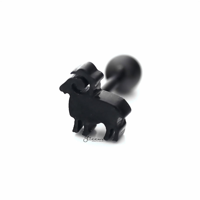 Sheep Barbell for Tragus, Cartilage, Conch, Helix Piercing and More-Body Piercing Jewellery, Cartilage, Conch Earrings, Cubic Zirconia, Helix Earrings, Jewellery, Lobe piercing, Tragus-tg0110_2-Glitters