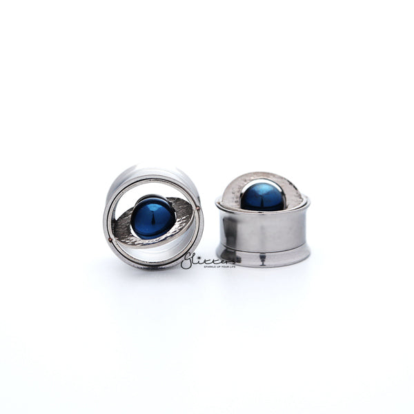 Planet 316L Surgical Steel Double Flared Screw Fit Flesh Tunnel Plugs-Body Piercing Jewellery, Plug, Tunnel-tl0060-Glitters