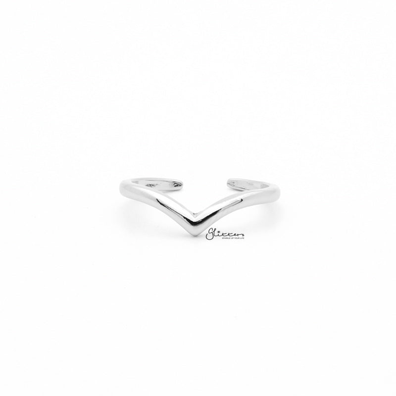 V shaped silver on sale ring