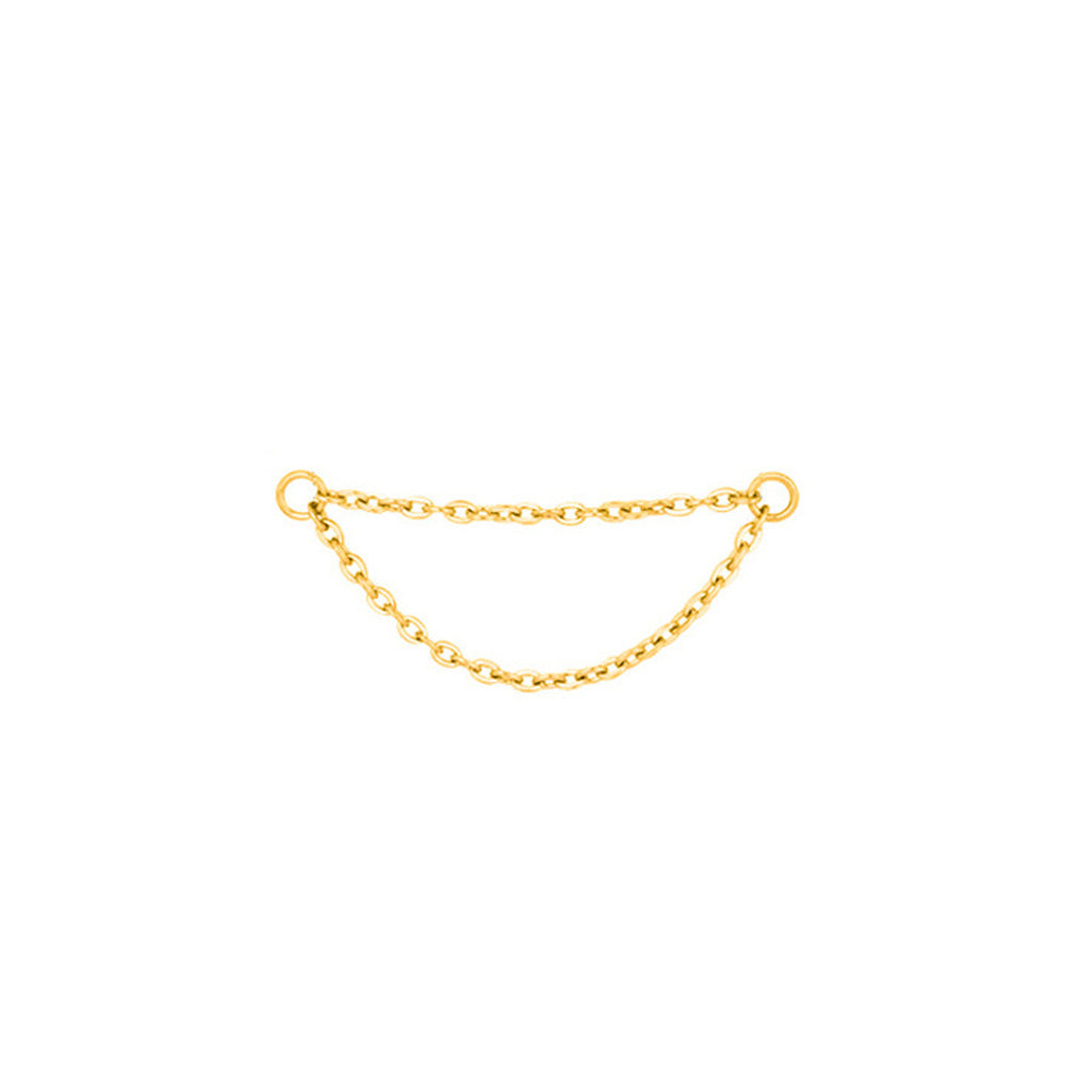 316L Surgical Steel Piercing Double Chain Connector-Ear Chains-4-Glitters