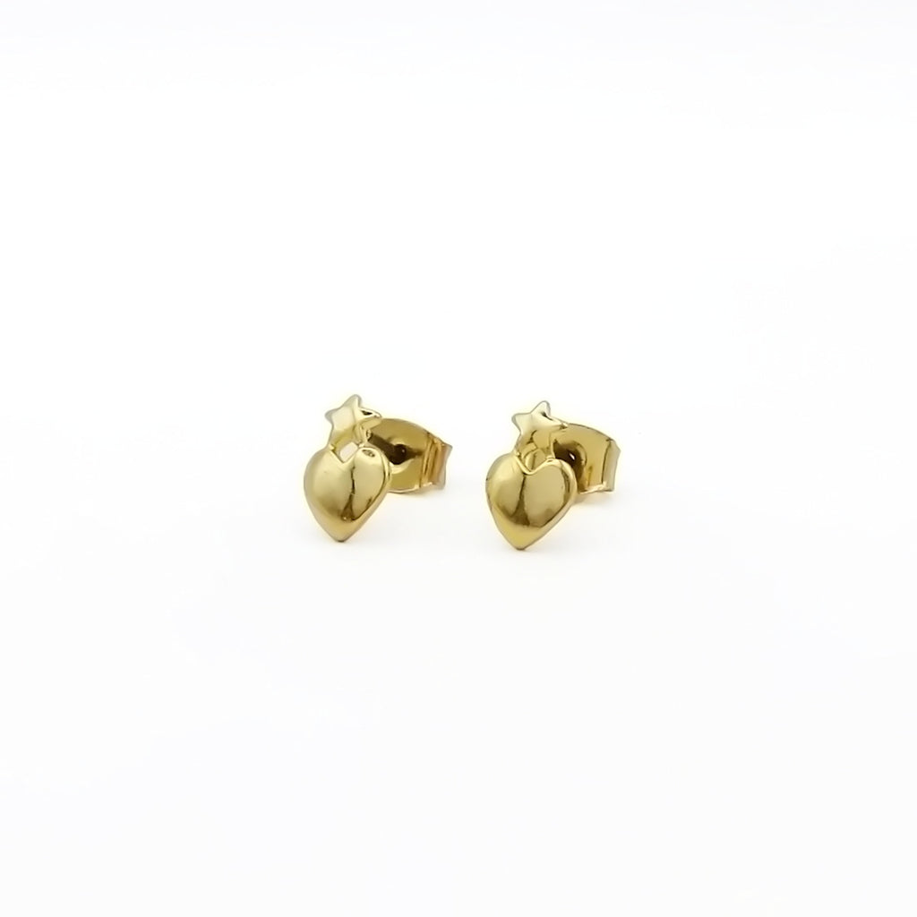 Star and Heart Stud Earrings-Stud Earrings-3-Glitters