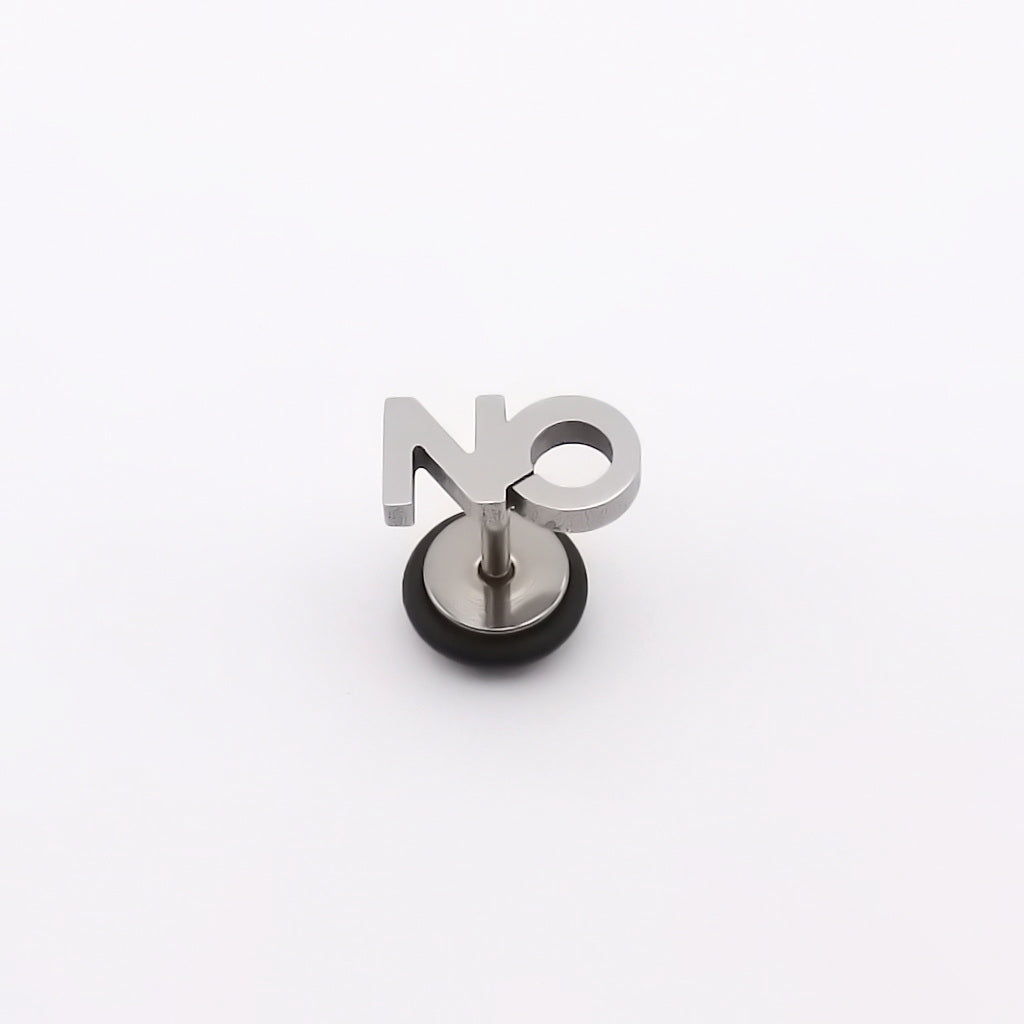 Stainless Steel NO Letter Fake Plug Earring