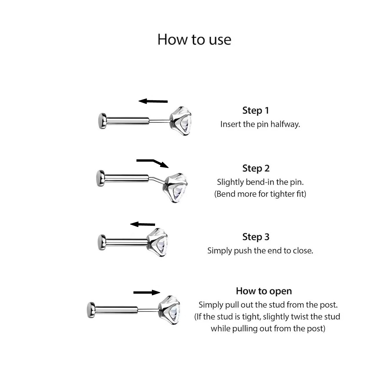 How to put in clearance push pin nose stud