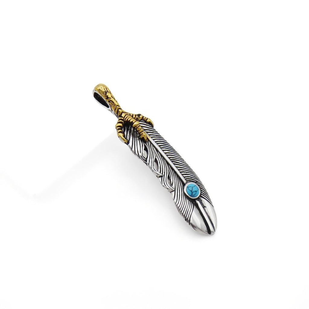 Stainless Steel Claw and Feather Pendant-Pendants-2-Glitters