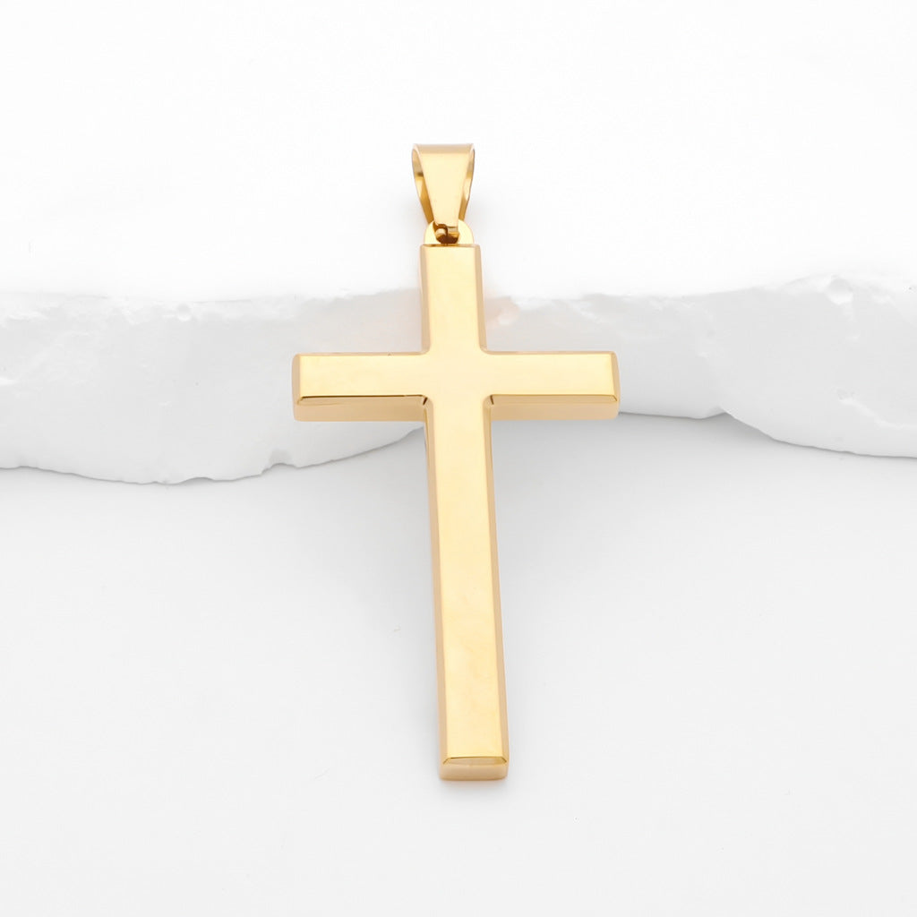 4 Inch Gold Plated Clergy Cross Necklace