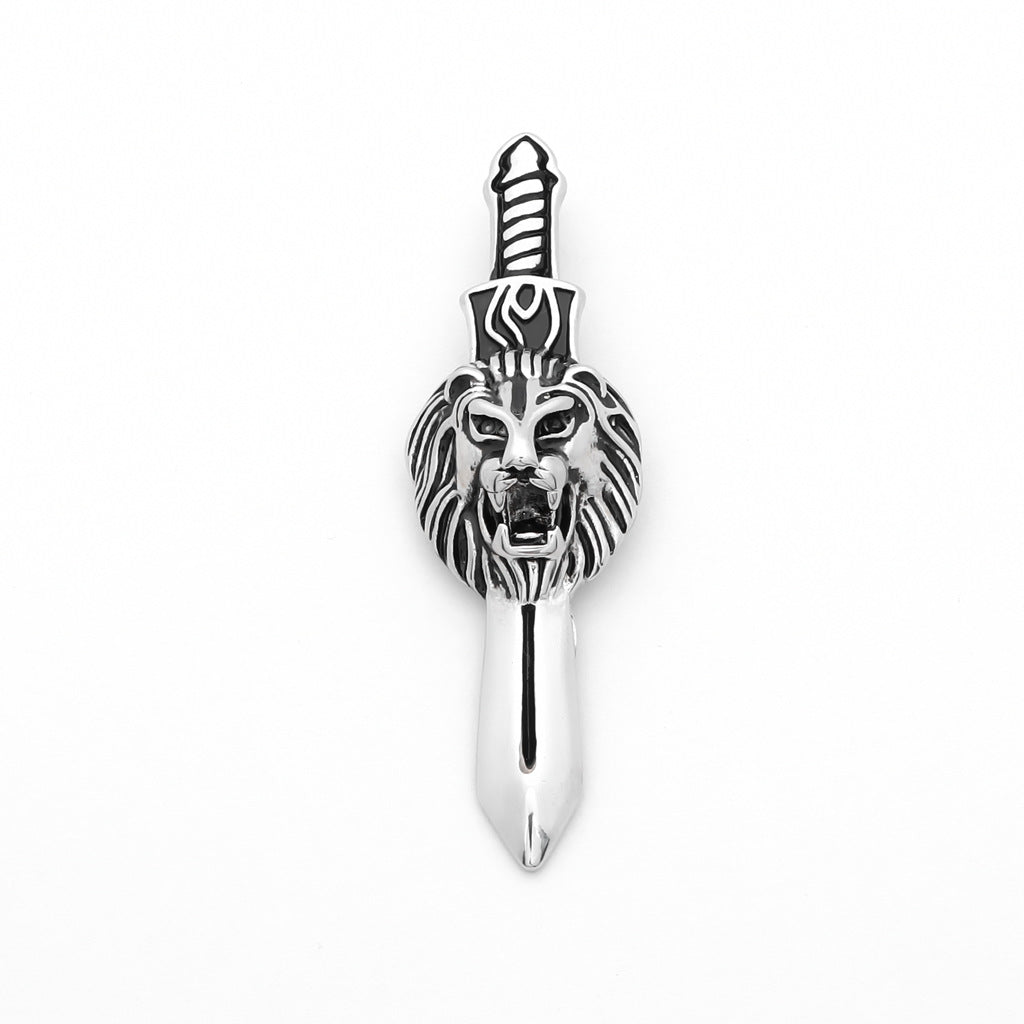 Stainless Steel Lion King with Sword Pendant-Pendants-1-Glitters