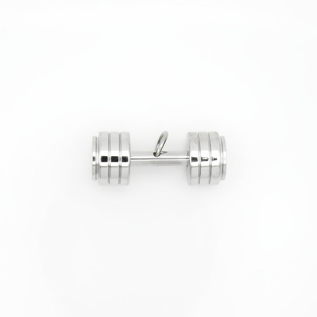 Stainless Steel Dumbbell Pendant - Silver-Pendants-1-Glitters