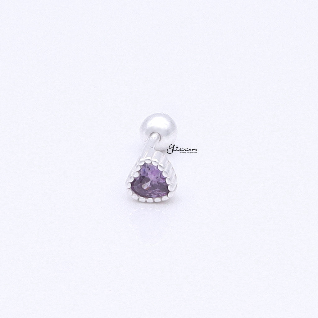 Heart CZ Cartilage Barbell Studs-Tragus | Cartilage | Daith | Conch-7-Glitters