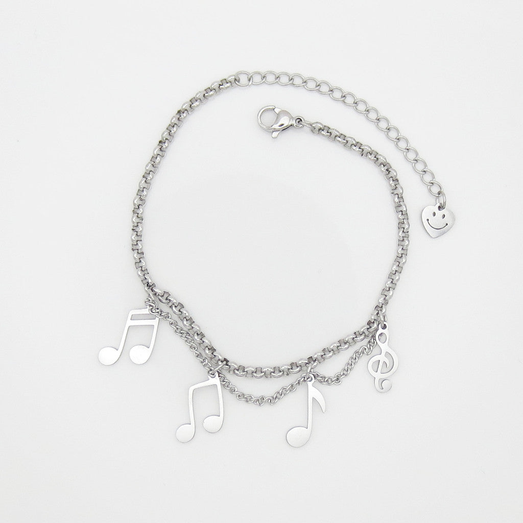 Stainless Steel Music Notes Bracelet-Stainless Steel Bracelets-1-Glitters