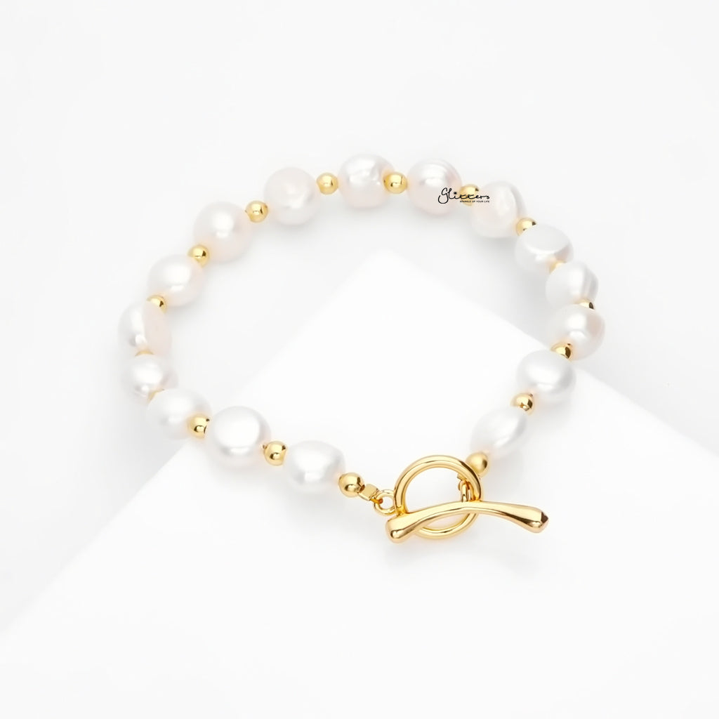 Freshwater Pearls OT Buckle Bracelet-Stainless Steel Bracelets-2-Glitters