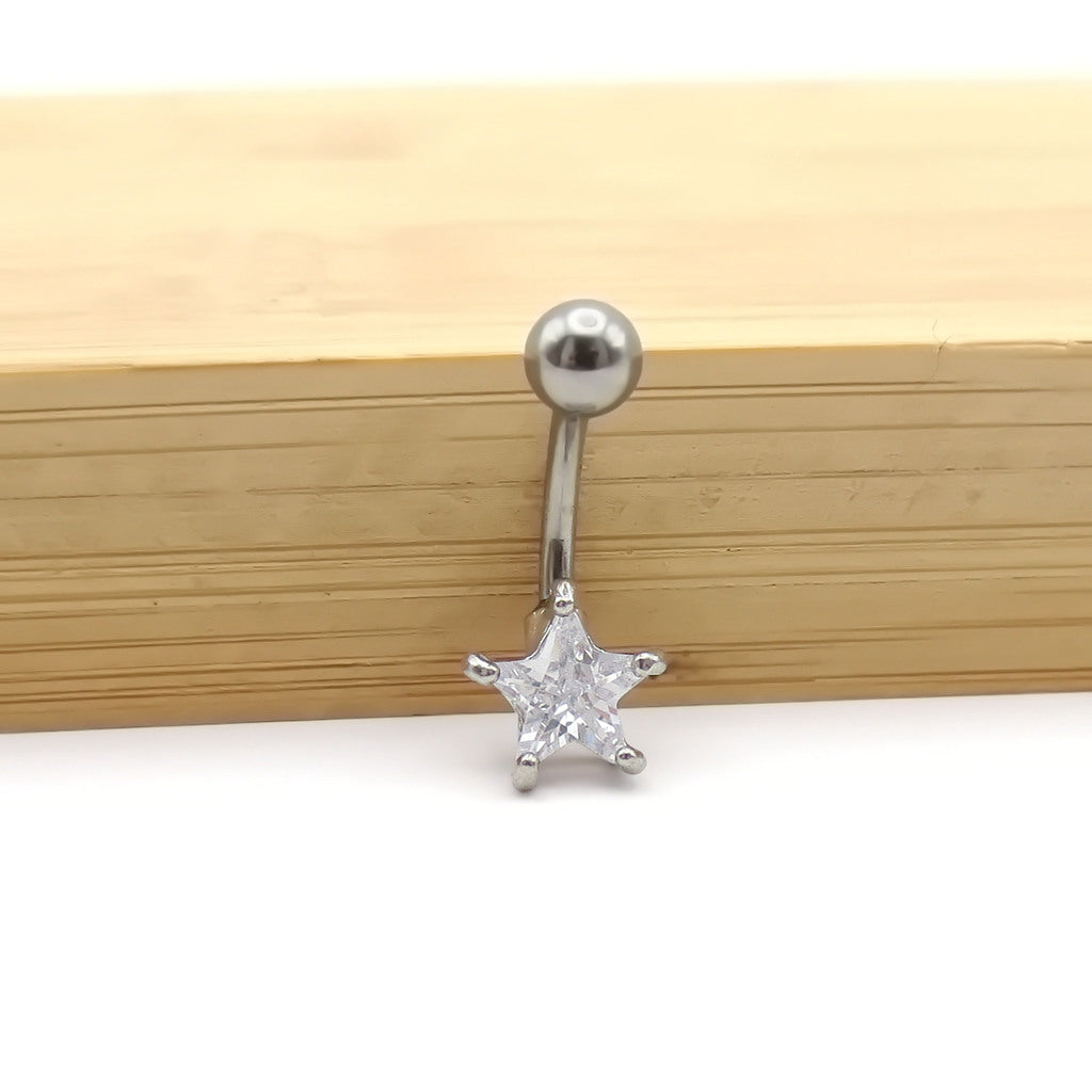 Star CZ Belly Button Rings-Belly Rings-1-Glitters