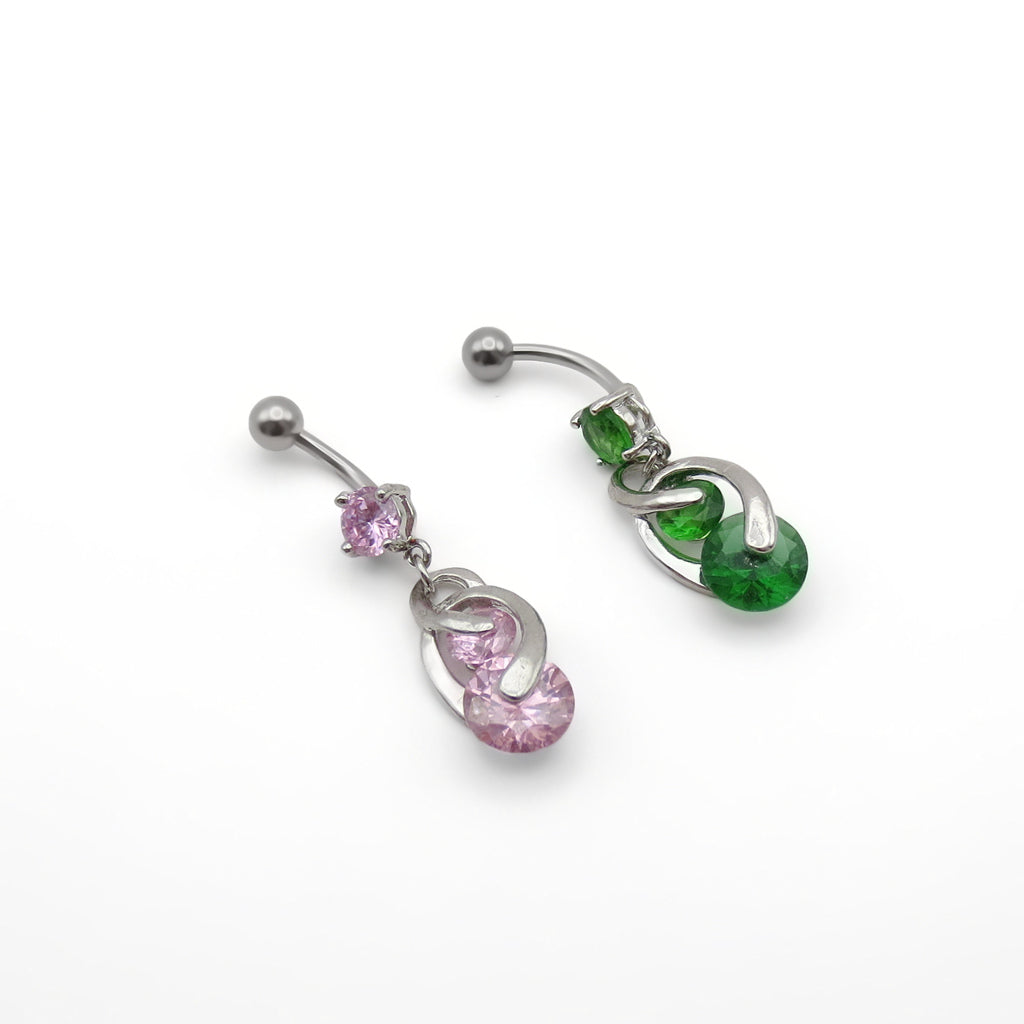 3 Round CZ Belly Button Ring-Belly Rings-1-Glitters