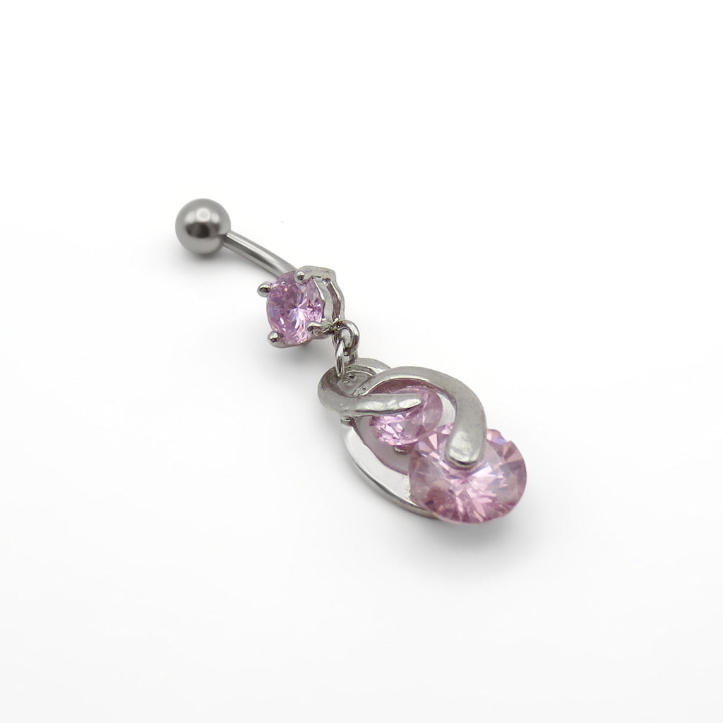 3 Round CZ Belly Button Ring-Belly Rings-2-Glitters