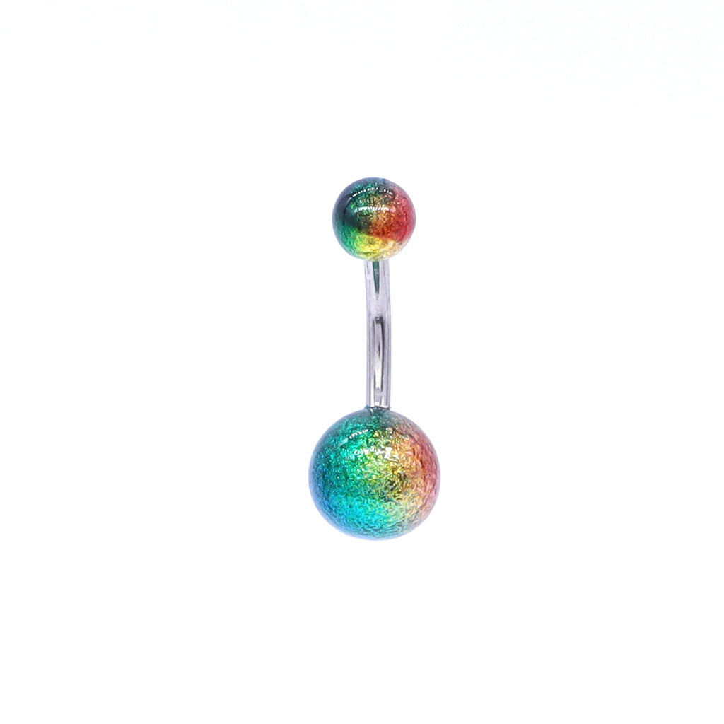 Multi Colour Acrylic Balls Belly Button Navel Ring - Blue/Green-Belly Rings-1-Glitters
